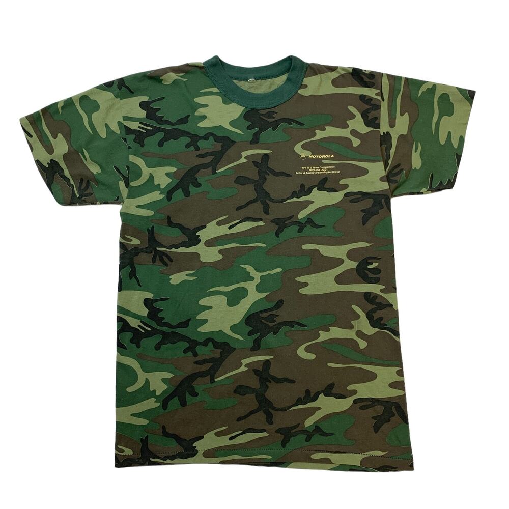 Vintage Motorola Shirt Mens M Medium Camo Camouflage 1996 TCS Team Competition